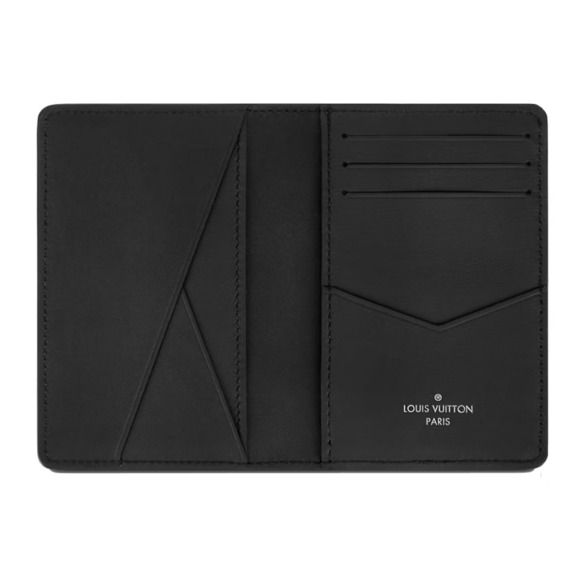 Louis Vuitton Taurillon Shadow Black Leather Monogram Pocket Organizer Wallet - Picture 6 of 9
